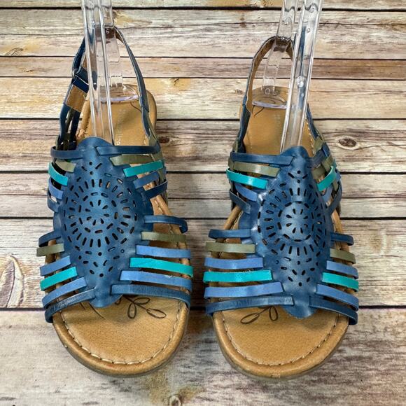 Naturalizer N5 Comfort Womens Blue Green Open Toe Hurache Sandals 11W - Picture 3 of 6